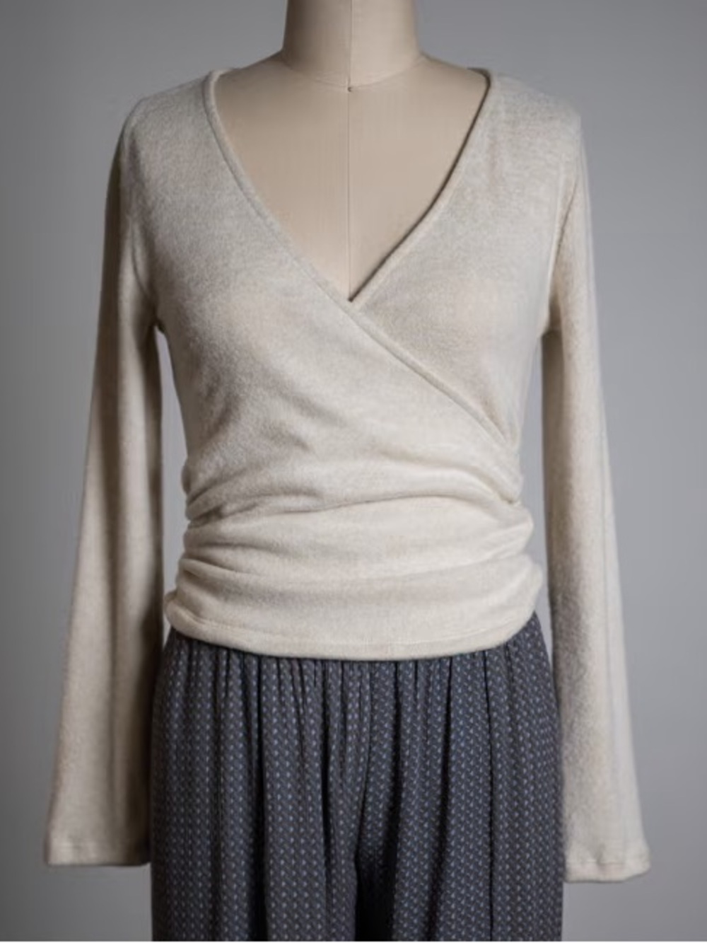 Sozy Cream Wrap-Style Women’s Sweater